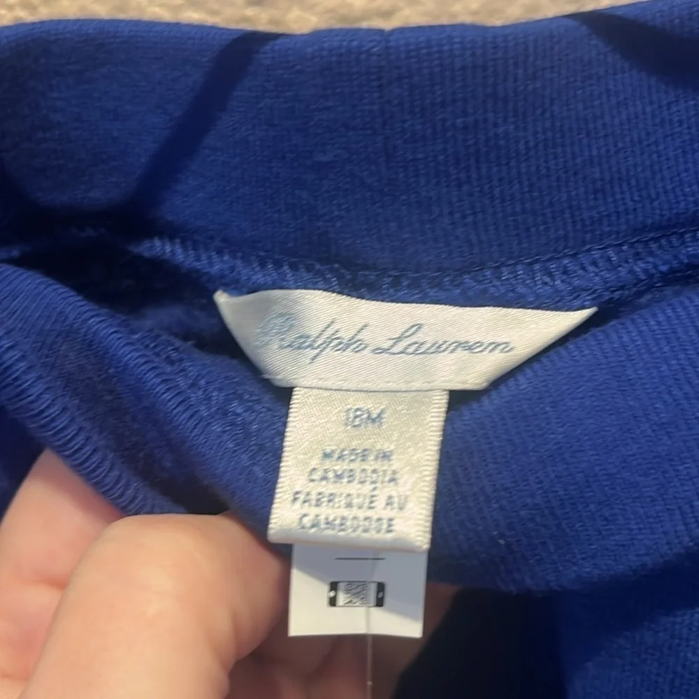 New Ralph Lauren Boy’s Girl’s Blue Joggers Sweats Sweat pants size 18 Months NWT
